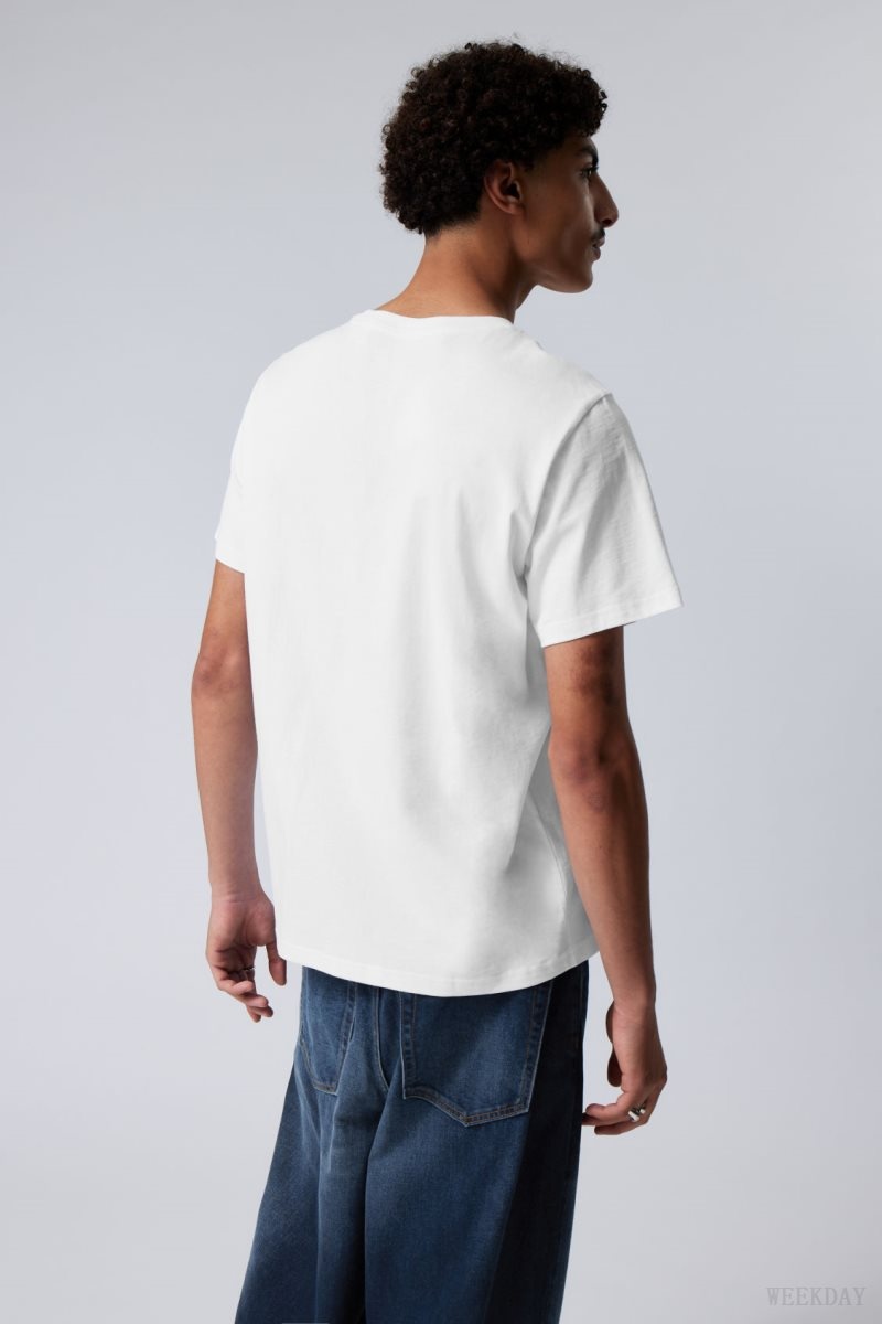 Weekday Standard Midweight T-shirt Fehér | FJAM4099