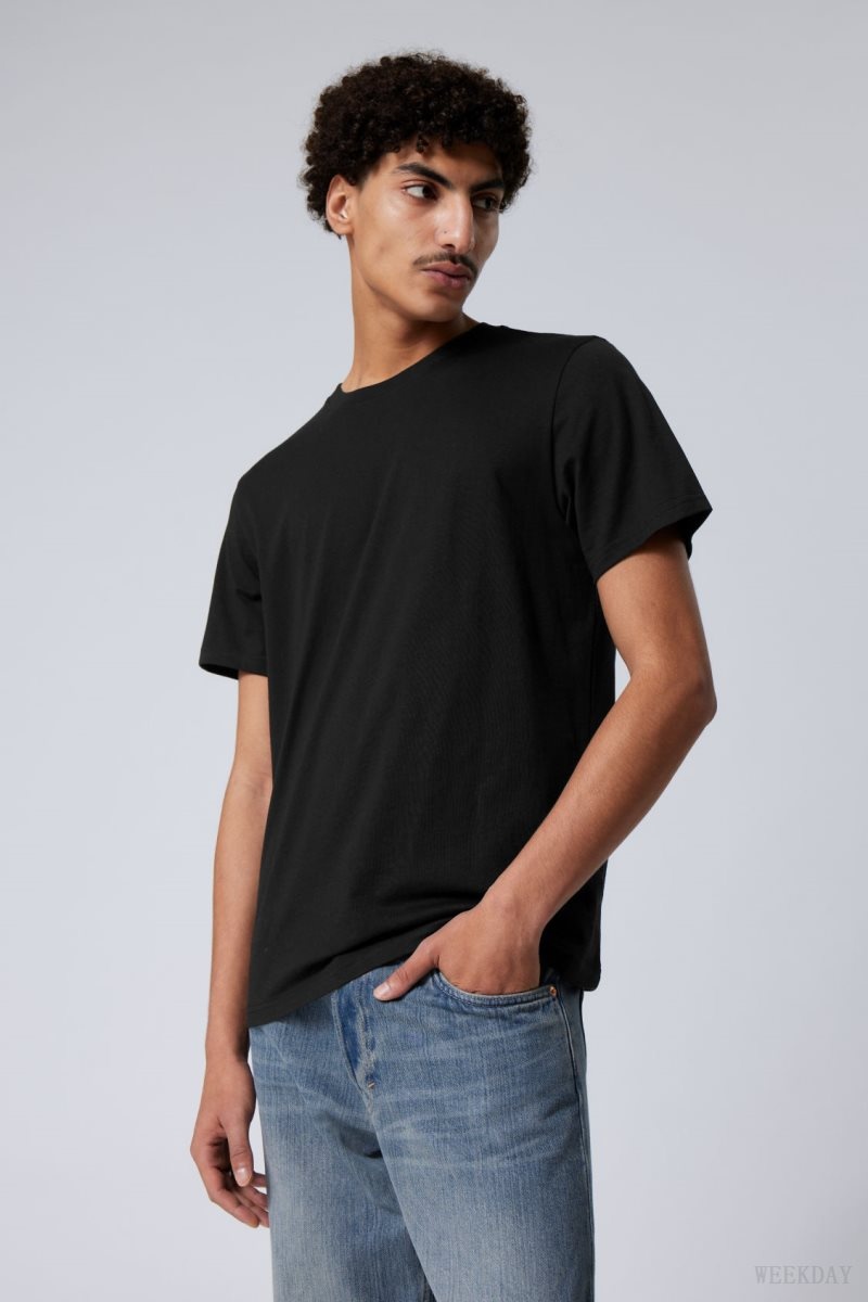 Weekday Standard Midweight T-shirt Fekete | USHD0415