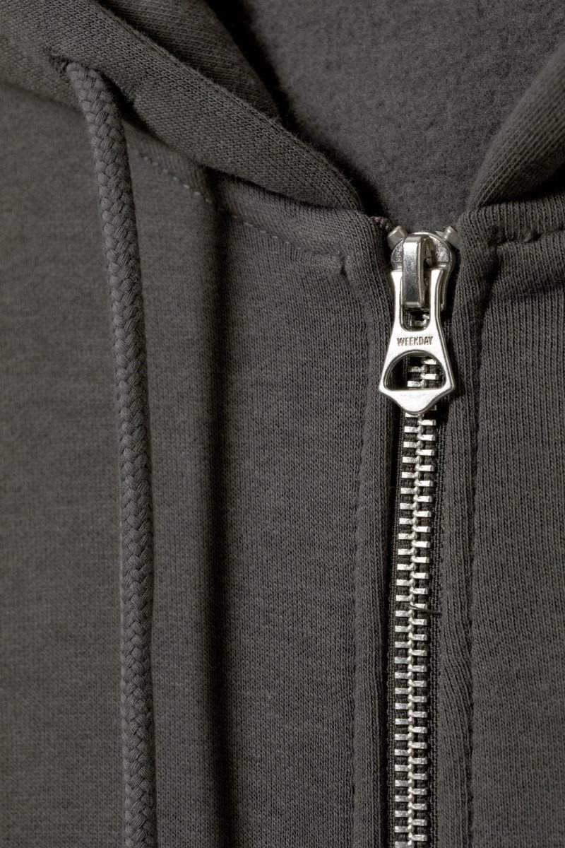 Weekday Standard Midweight Zip Hoodie Sötétszürke | SUOS2320