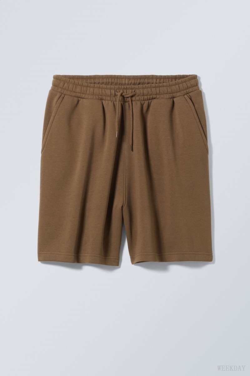 Weekday Standard Sweatshorts Sötétkhaki | RJNJ1439