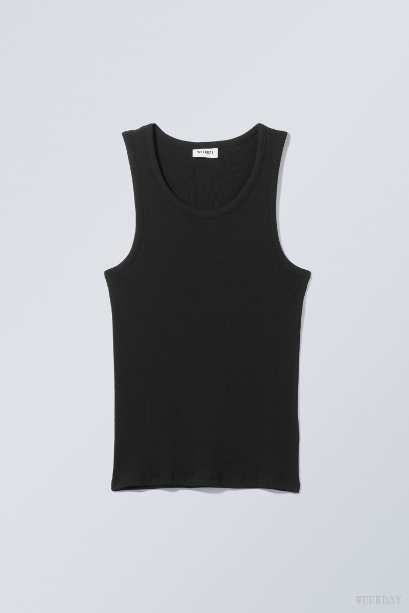 Weekday Standard Tank Top Fekete | ERFB2446