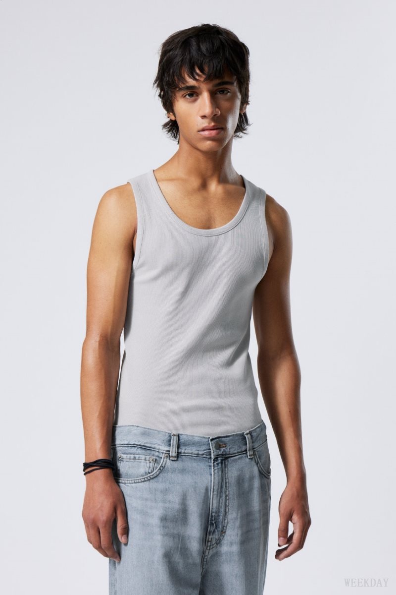 Weekday Standard Tank Top Világos Szürke | YHAC3287