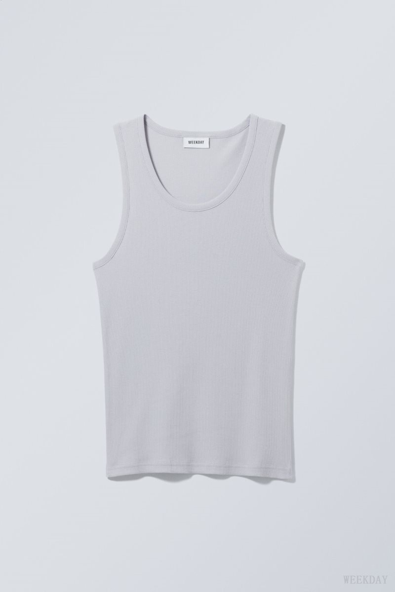 Weekday Standard Tank Top Világos Szürke | YHAC3287