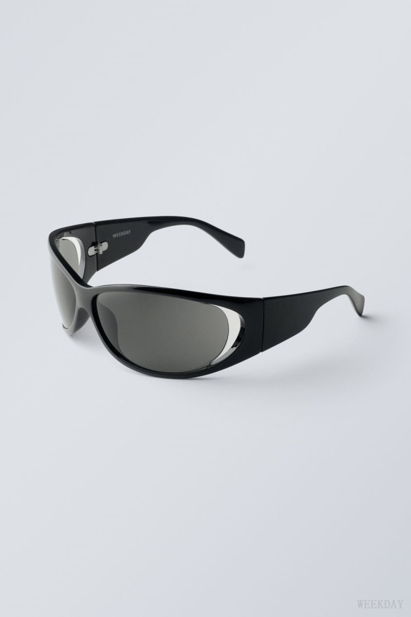 Weekday Strike Sunglasses Fekete | XNAN3859