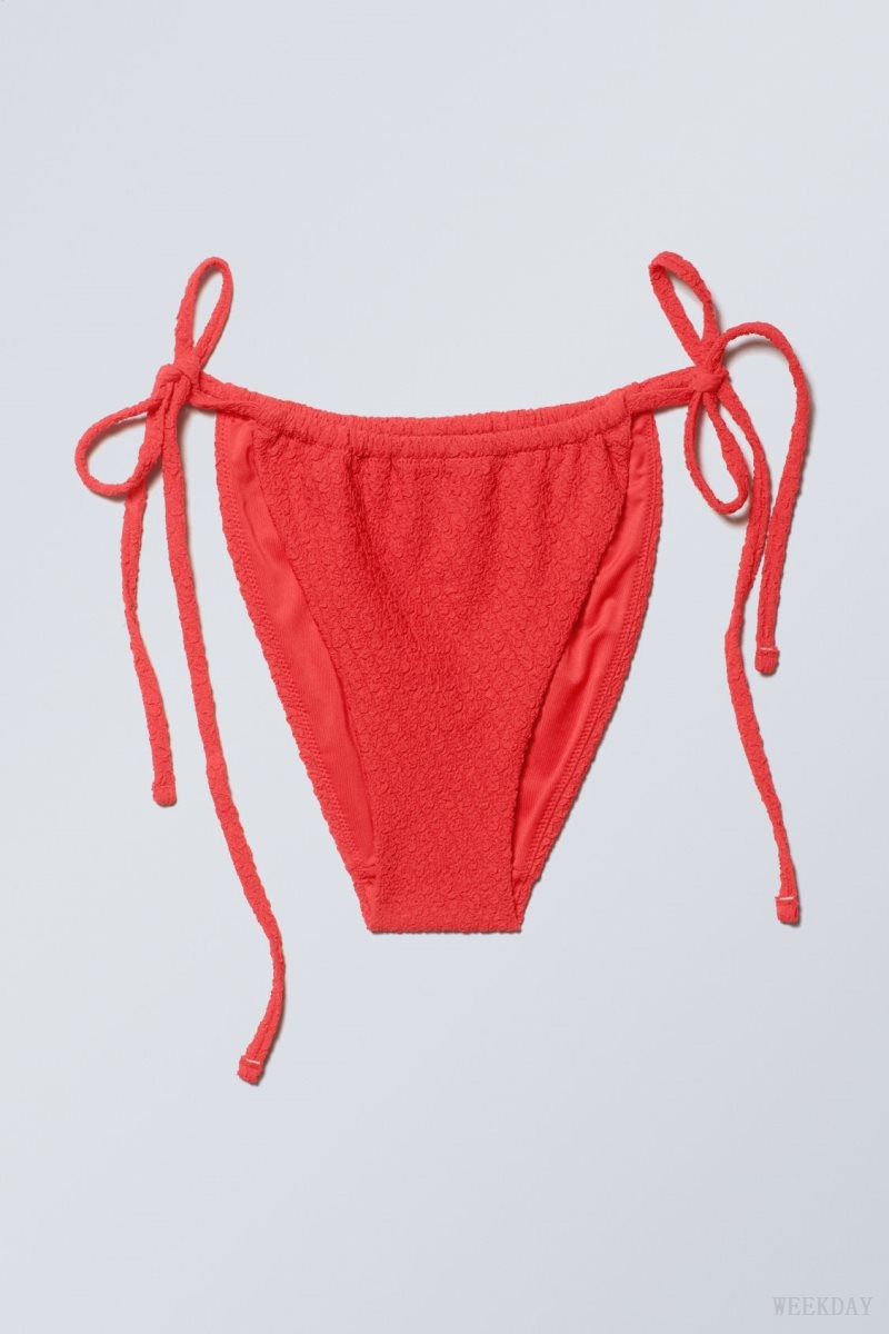 Weekday Structured Tie Bikini Bottom Piros | WZIM3607