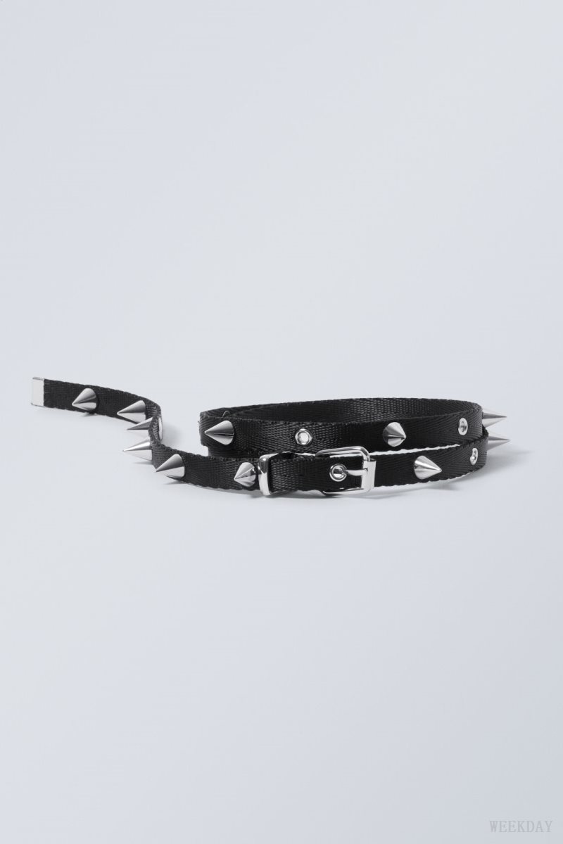 Weekday Stud Belt Fekete | XCMN9432