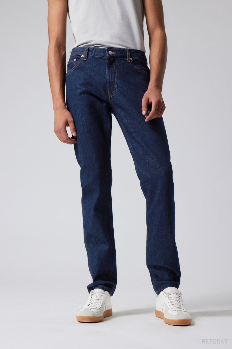 Weekday Sunday Slim Tapered Jeans Kék | RFHU1099