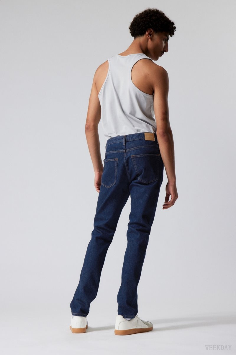 Weekday Sunday Slim Tapered Jeans Kék | RFHU1099