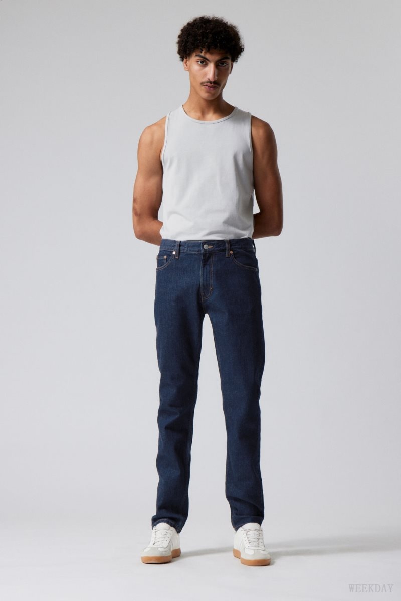 Weekday Sunday Slim Tapered Jeans Kék | RFHU1099