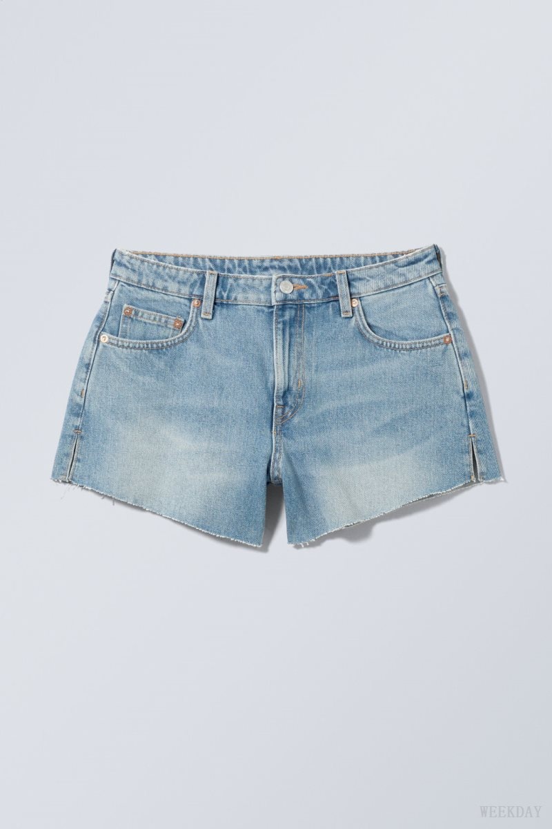 Weekday Swift Denim Shorts Kék | UNUX3659