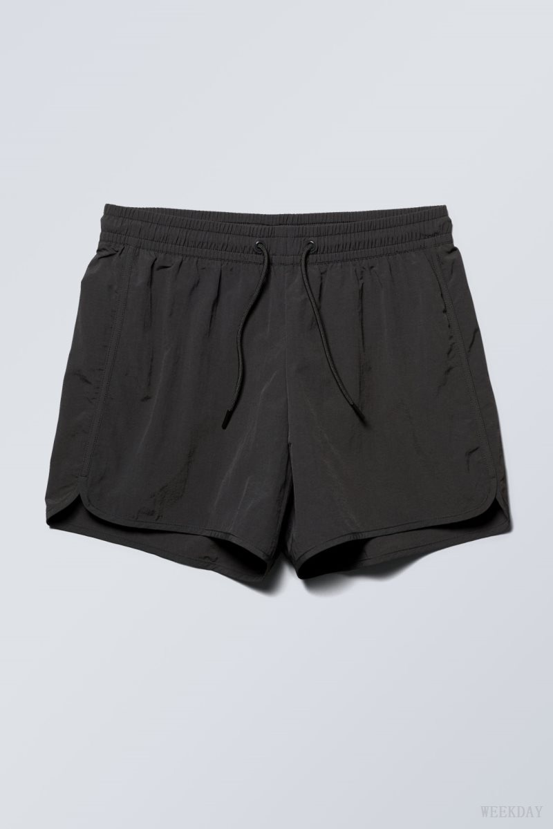 Weekday Tan Structure Swim Shorts Fekete | YNQZ6452