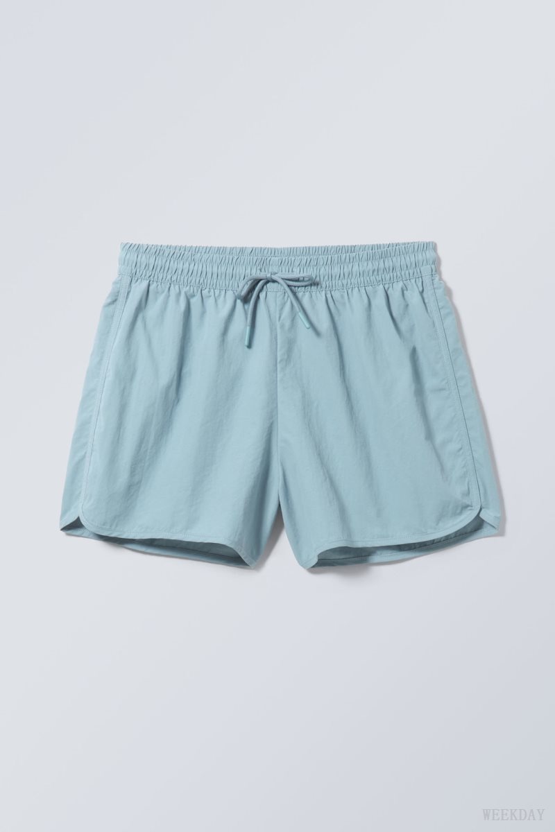 Weekday Tan Structure Swim Shorts Kék | FNNT2568