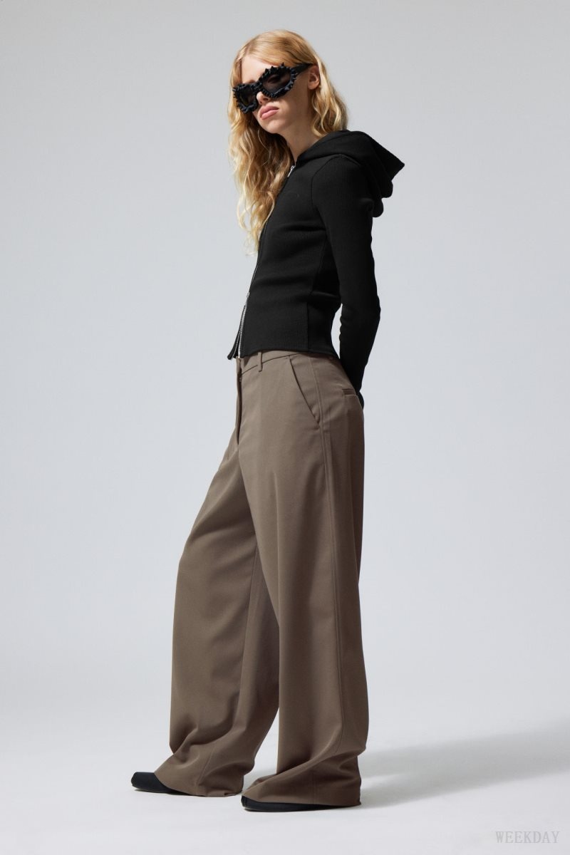 Weekday Tate Suiting Trousers Khaki Zöld | YEHM8142