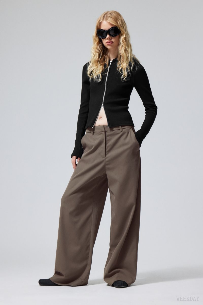 Weekday Tate Suiting Trousers Khaki Zöld | YEHM8142