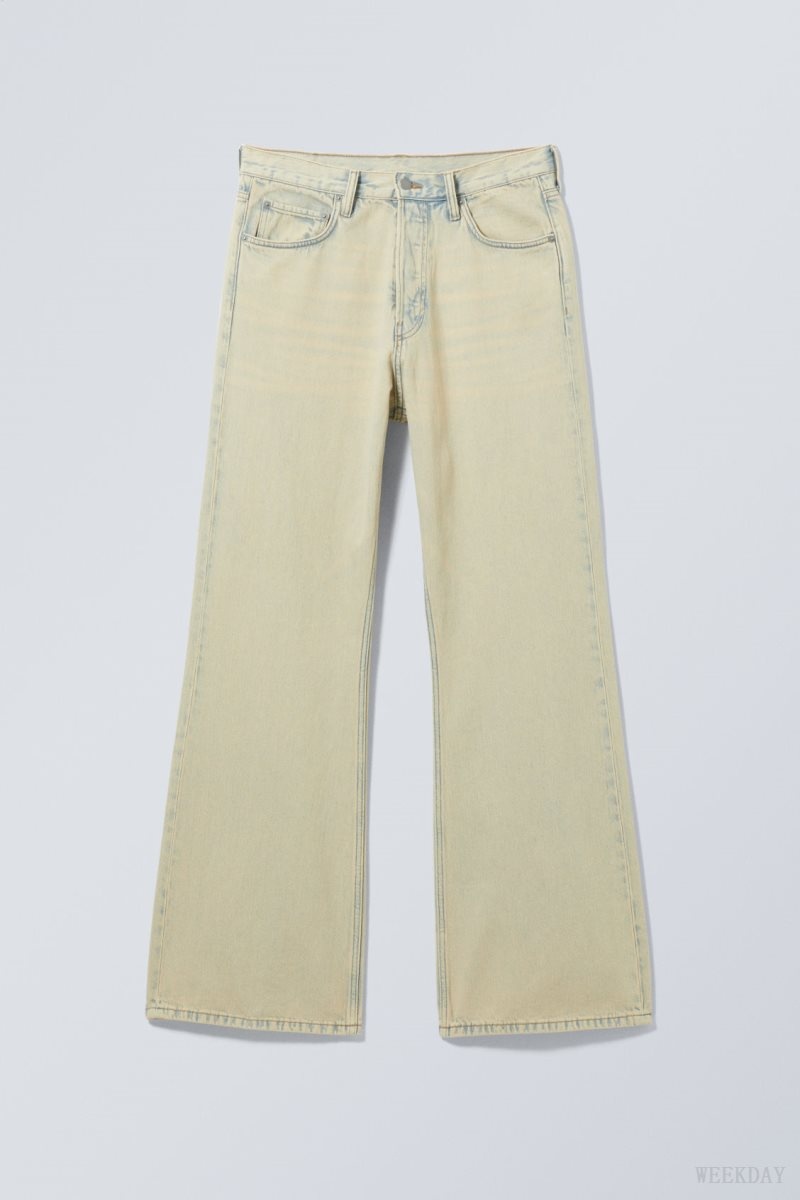 Weekday Time Bleached Bootcut Jeans Sunbleached | TFEM3241