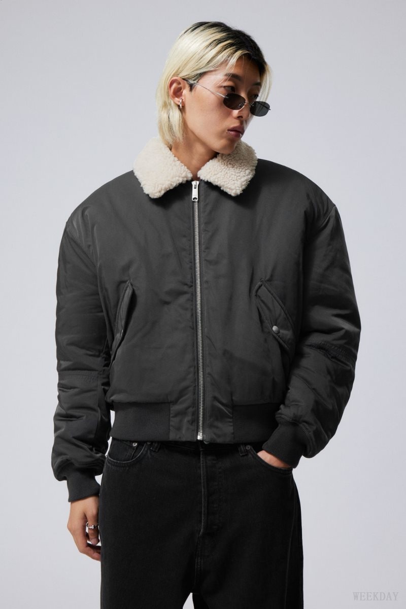 Weekday Timo Regular Bomber Jacket Szürke | MPIB0666