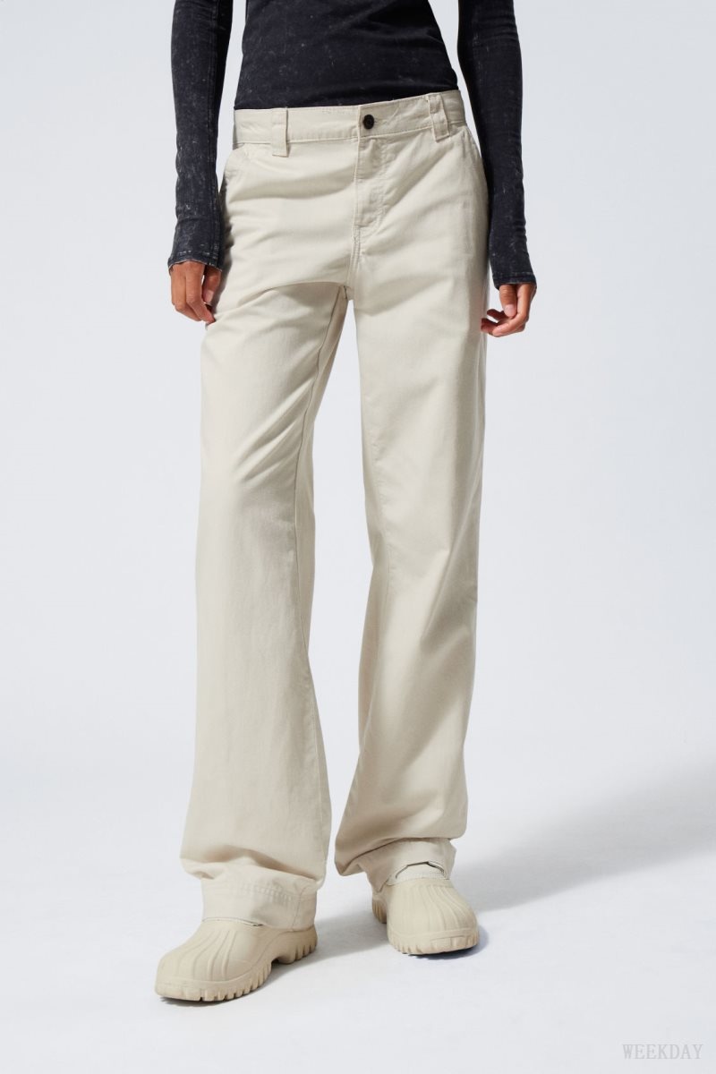 Weekday Tony Pamut Twill Trousers Világos | QSUI3859