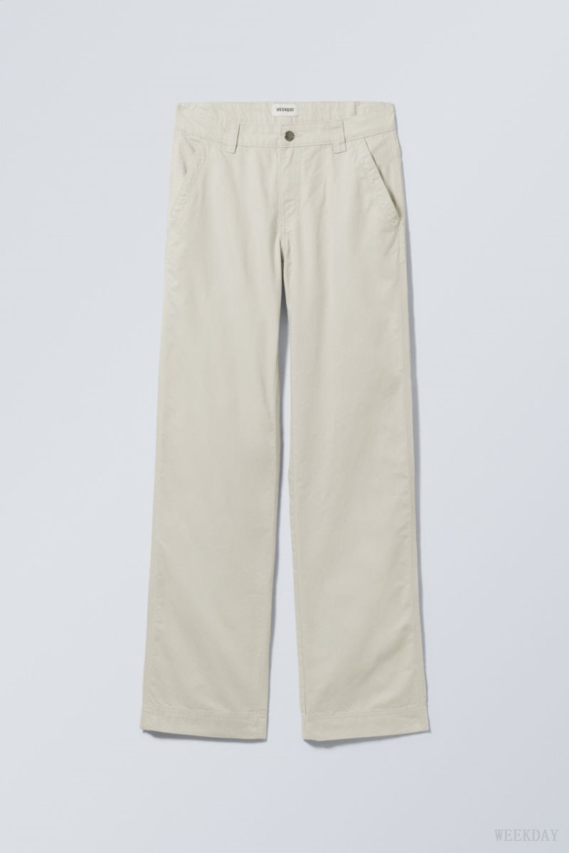 Weekday Tony Pamut Twill Trousers Világos | QSUI3859