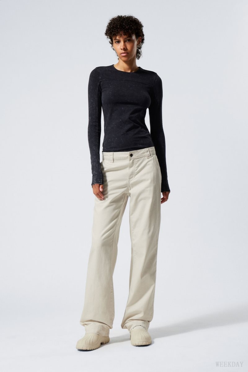 Weekday Tony Pamut Twill Trousers Világos | QSUI3859