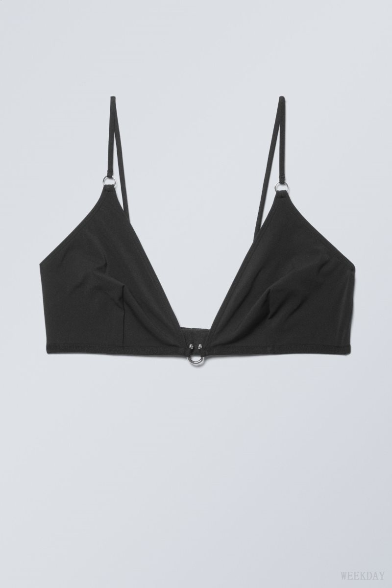 Weekday Tori Piercing Triangle Bra Melltartó Fekete | FUFC4070