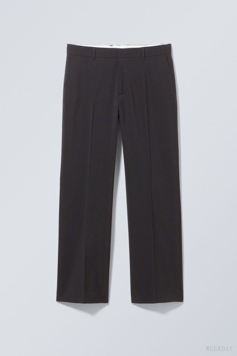 Weekday Travis Low Derekú Suit Trousers Fekete | XYUA6669