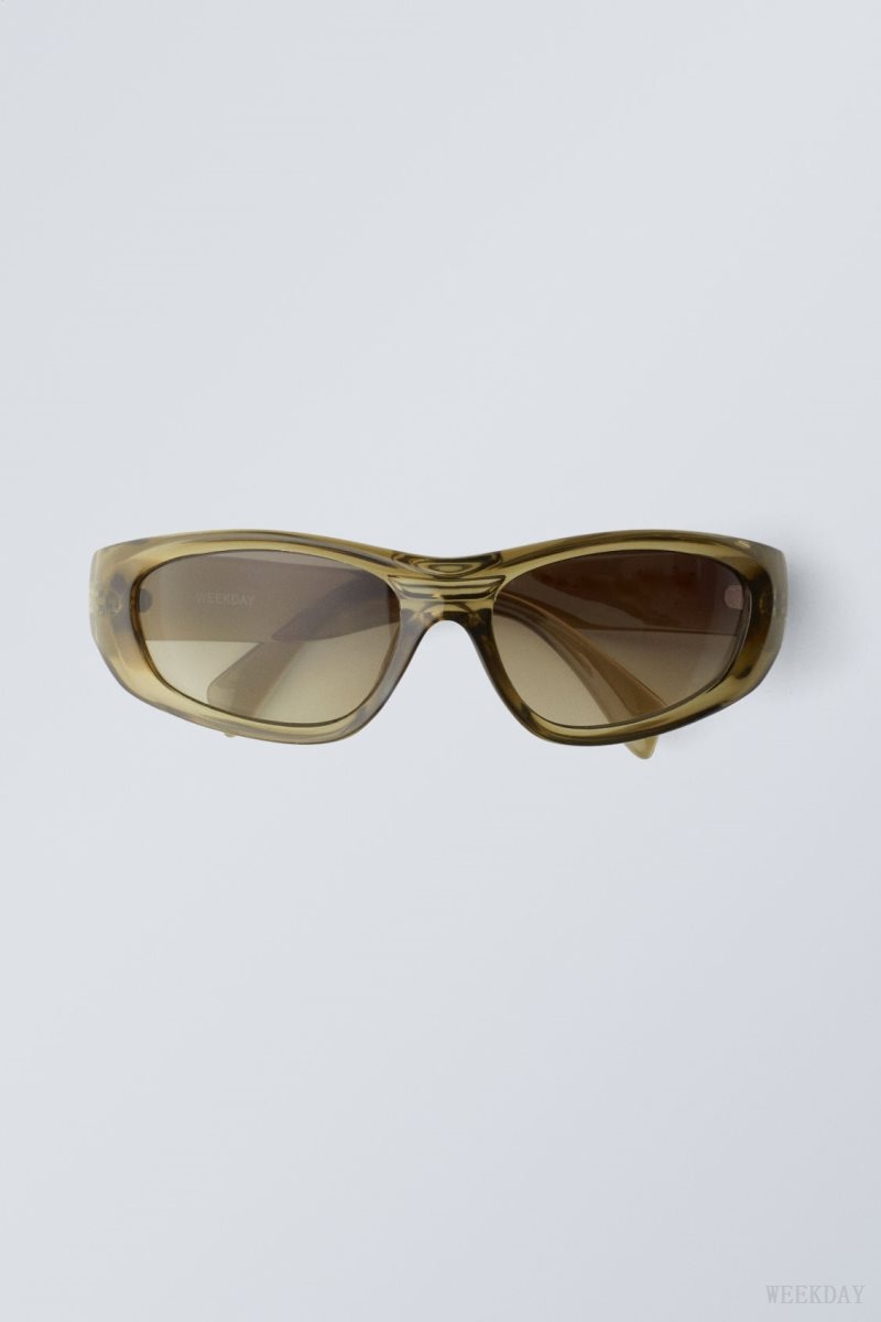 Weekday Trek Sunglasses Khaki | DDAL7768