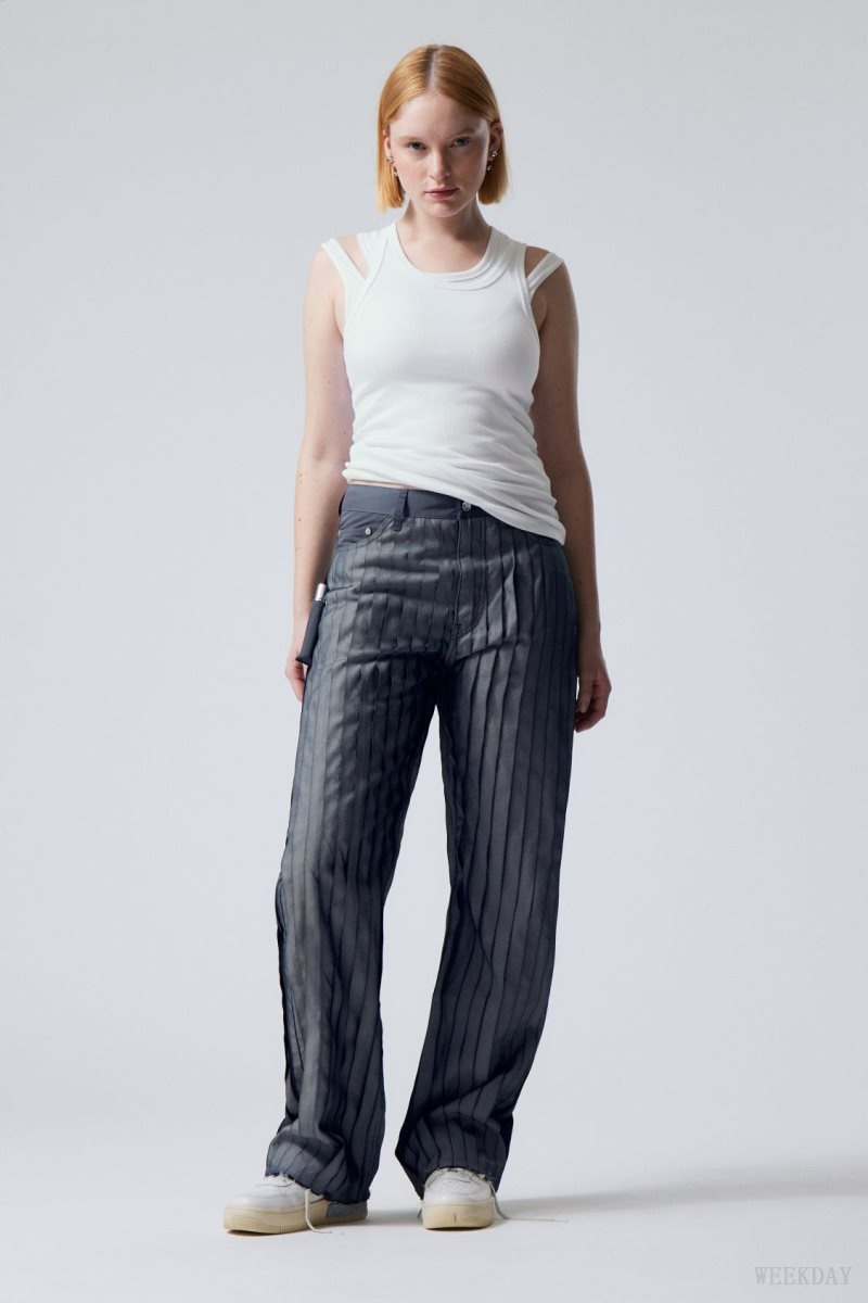 Weekday Unifrom™ + Weekday Limited Edition Stripe Jeans Sötétkék | BCZZ0792