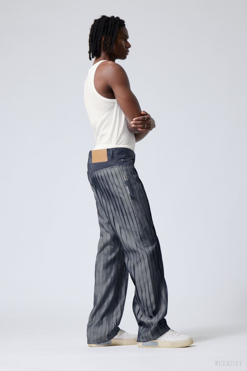 Weekday Unifrom™ + Weekday Limited Edition Stripe Jeans Sötétkék | BCZZ0792