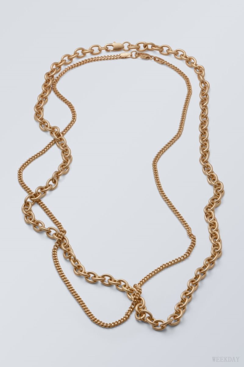 Weekday Uno Chain Necklace Set Arany | KING8286