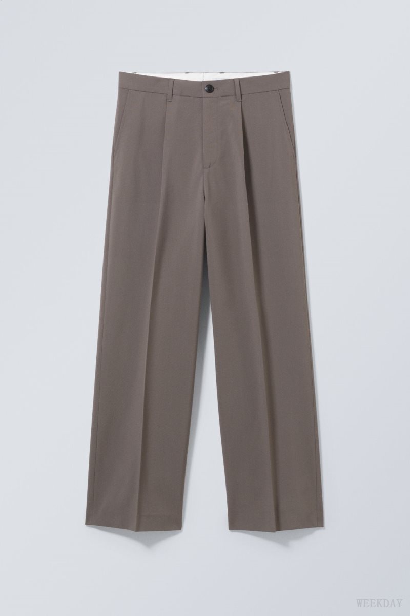 Weekday Uno Loose Suit Trousers Sötét | RFQJ6664