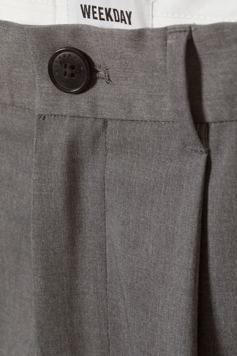 Weekday Uno Loose Suit Trousers Sötétszürke | AFBT6123