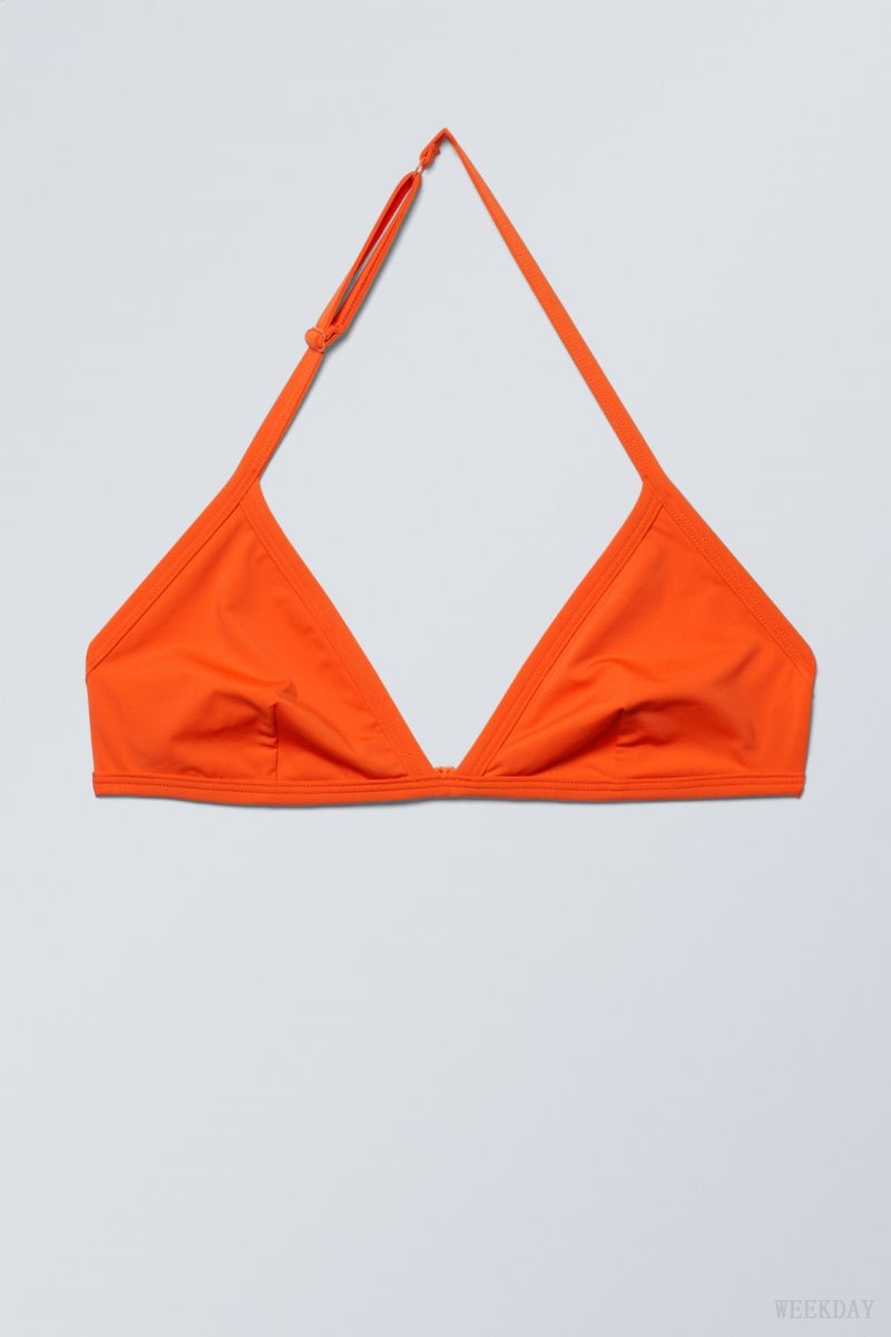 Weekday Vega Halter Triangle Bra Melltartó Piros | CCXS4273