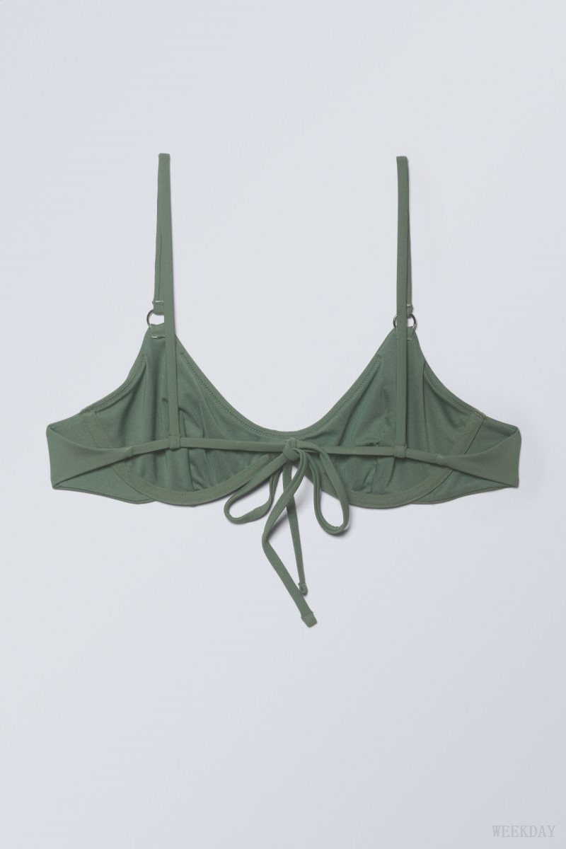 Weekday Wire Bikini Top Olivazöld Zöld | AUGU9204