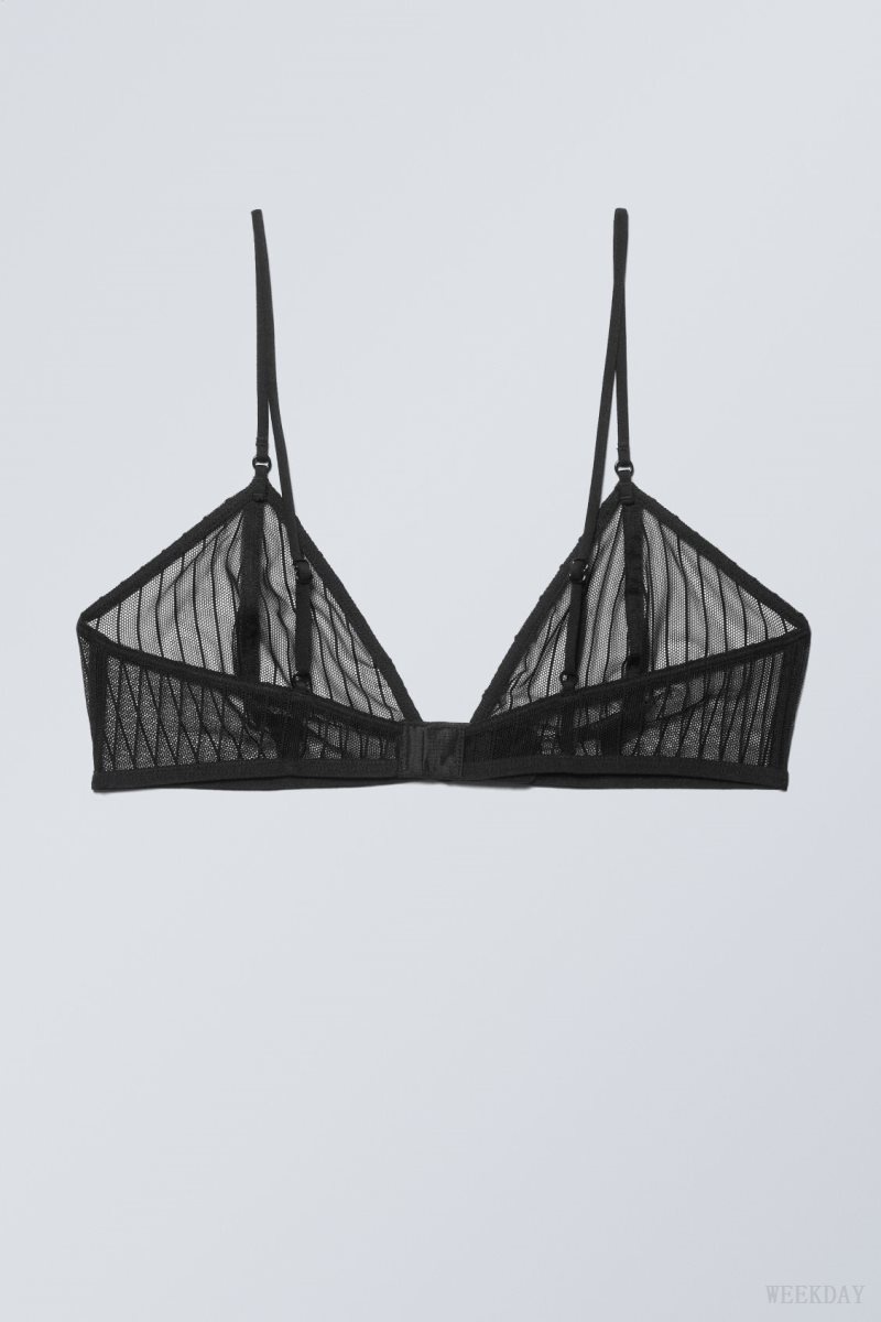 Weekday Zelda Csipke Bralette Bralette Fekete | GTZN0626