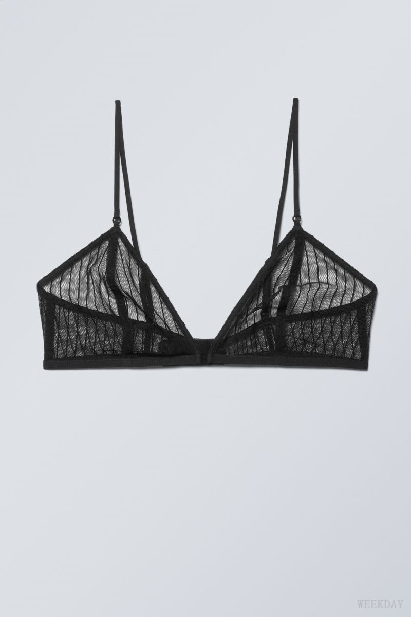 Weekday Zelda Csipke Bralette Bralette Fekete | GTZN0626