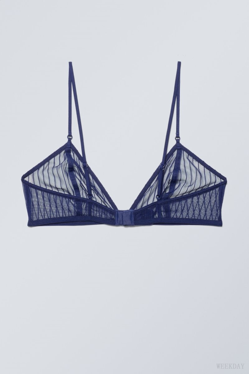 Weekday Zelda Csipke Bralette Bralette Sötétkék | PBGO7099