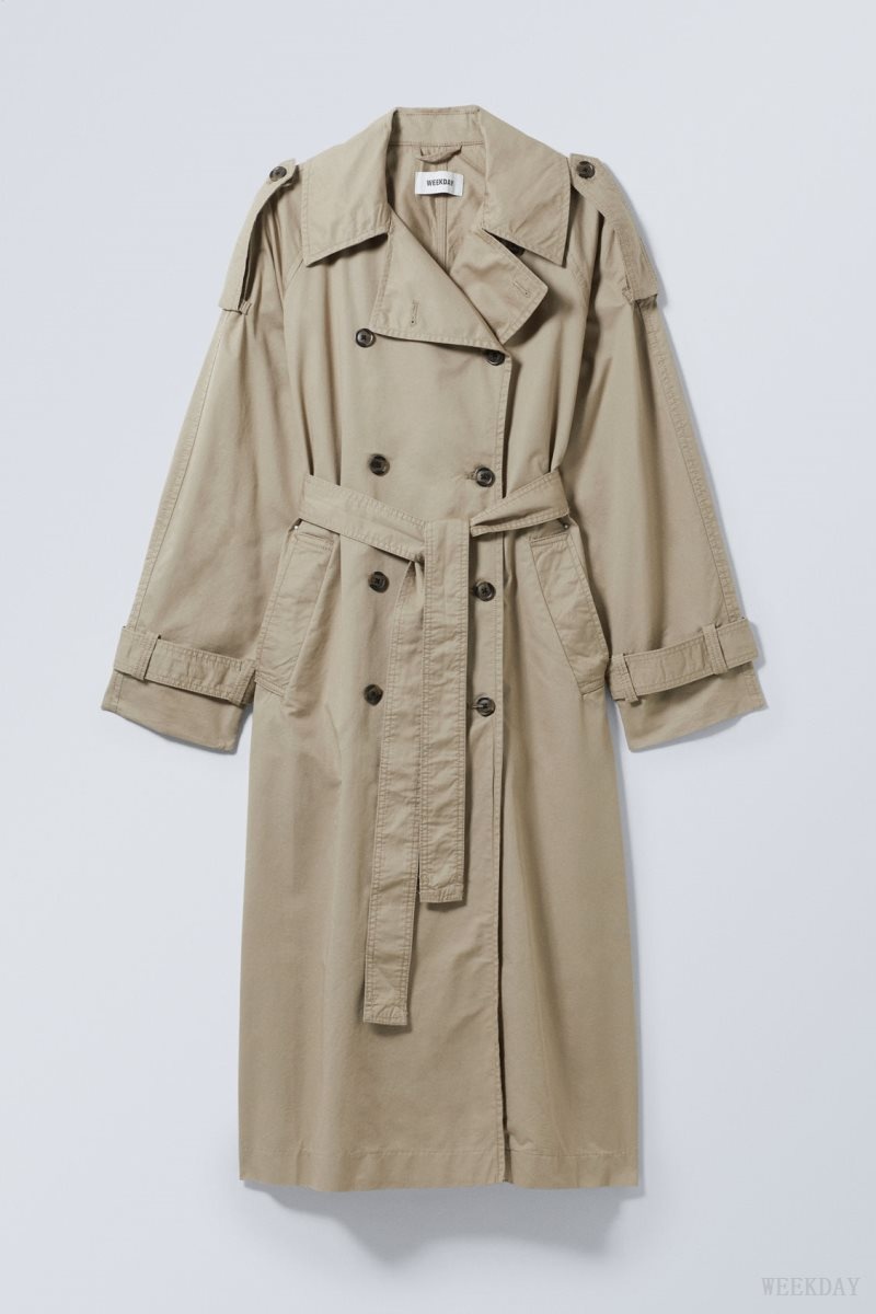 Weekday Zenni Oversized Trench Bézs | WCQG5457