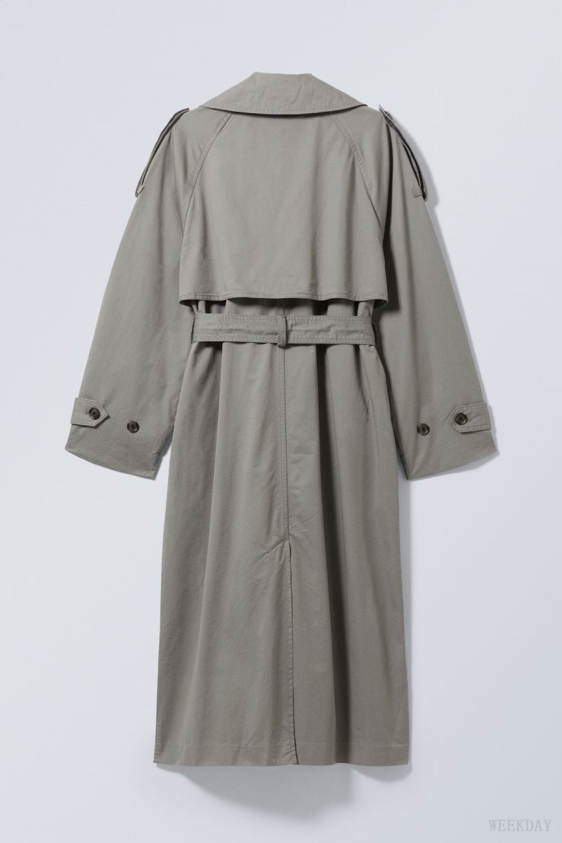 Weekday Zenni Oversized Trench Sötétszürke | LDMD7841